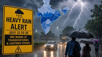 Weather Update: 23 से 29 जुलाई तक देश के कई हिस्सों में भारी बारिश का अलर्ट, IMD ने आंधी-बिजली गिरने की दी चेतावनी